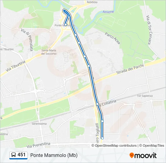 451 Bus Line Map