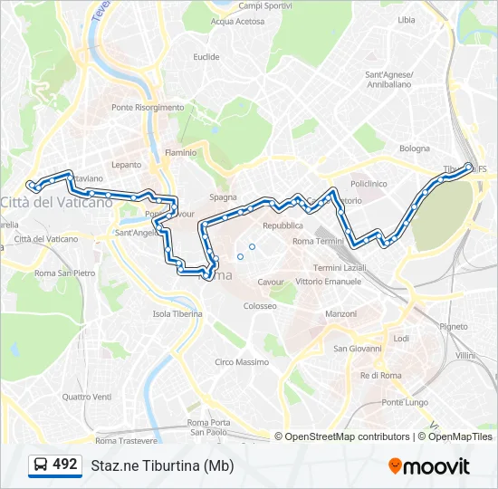 492 Bus Line Map