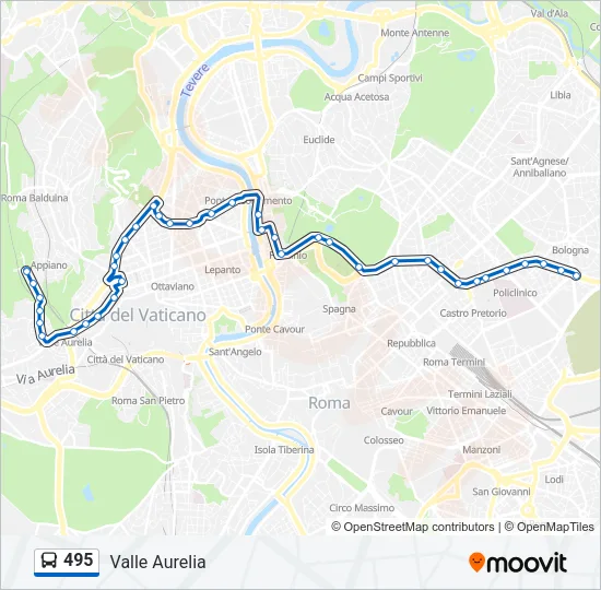 495 Bus Line Map