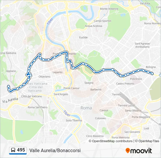 495 Bus Line Map