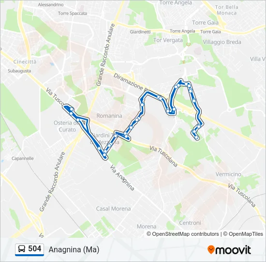 504 Bus Line Map