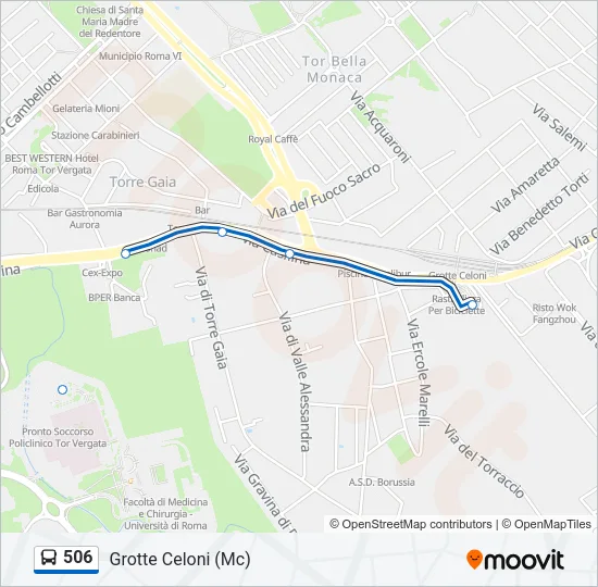 506 Bus Line Map
