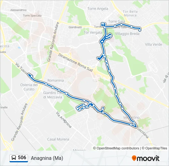 506 Bus Line Map