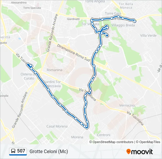 507 Bus Line Map