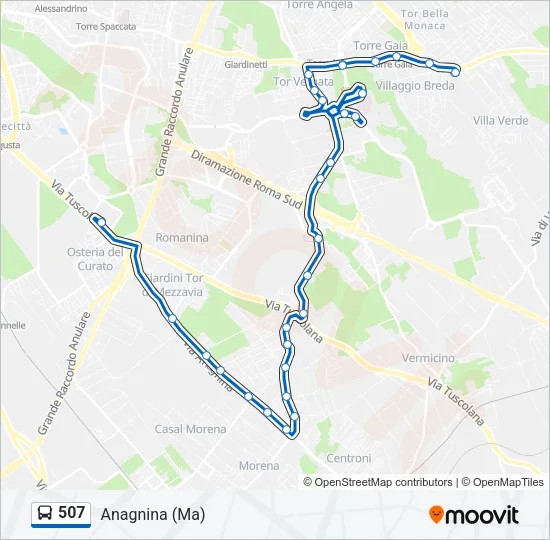 507 Bus Line Map