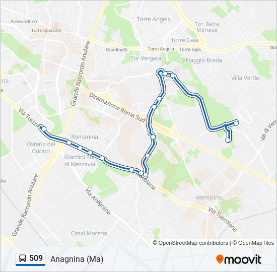 509 bus Line Map