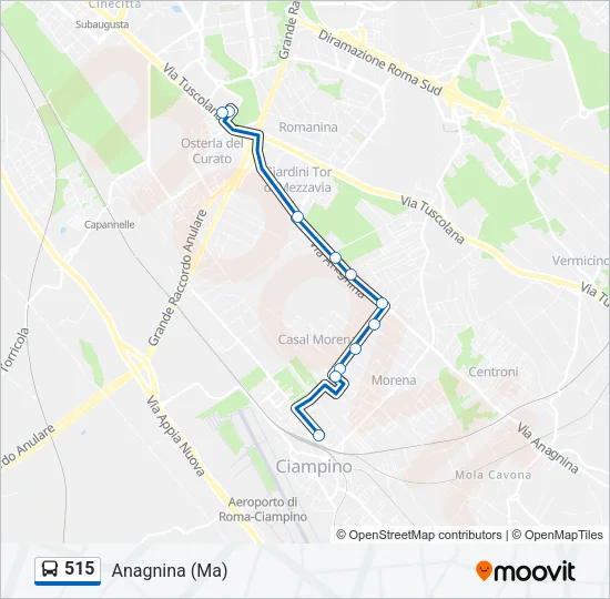 515 Bus Line Map