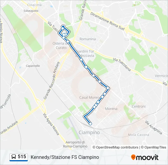 515 Bus Line Map