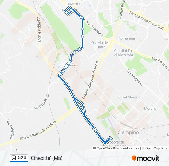 520 Bus Line Map