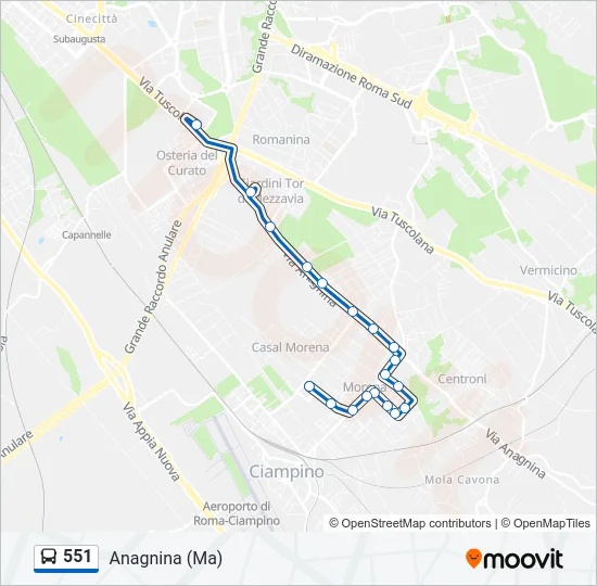 551 Bus Line Map