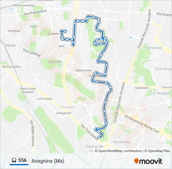 556 Bus Line Map