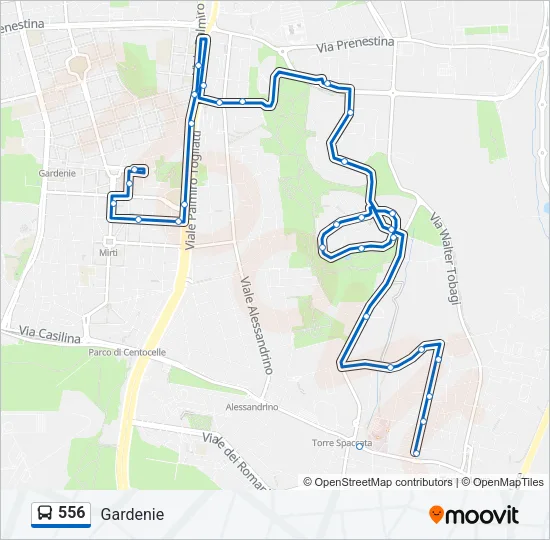 556 Bus Line Map