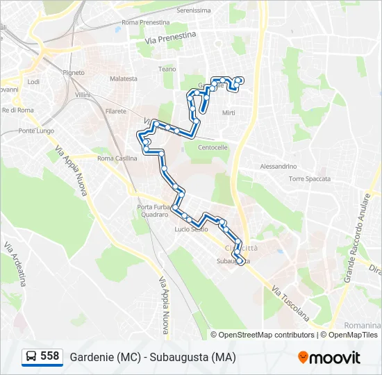 558 Bus Line Map