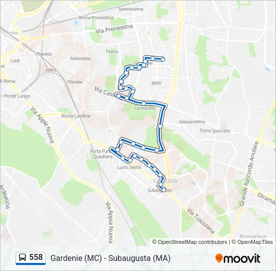 558 Bus Line Map