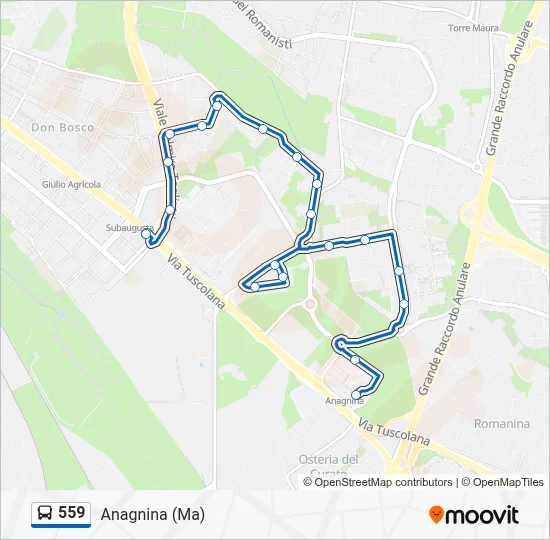 559 Bus Line Map