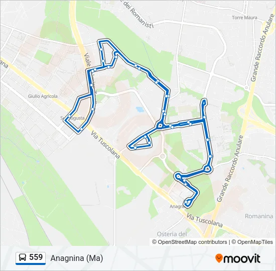 559 Bus Line Map