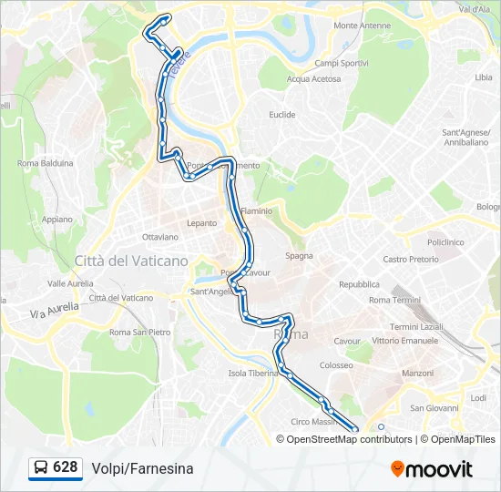 628 Bus Line Map