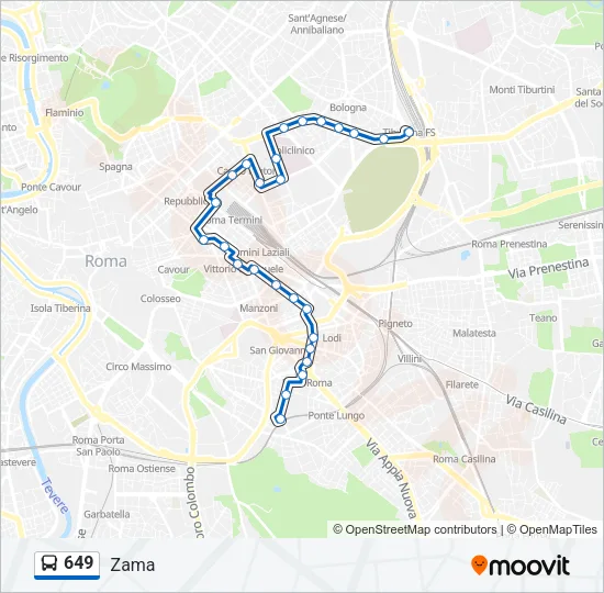 649 Bus Line Map