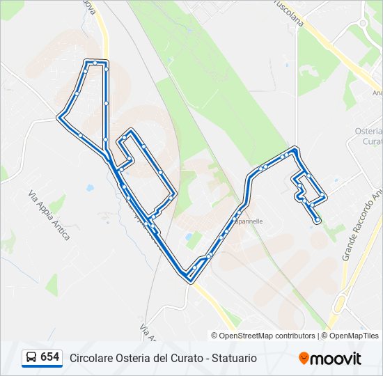 654 bus Line Map