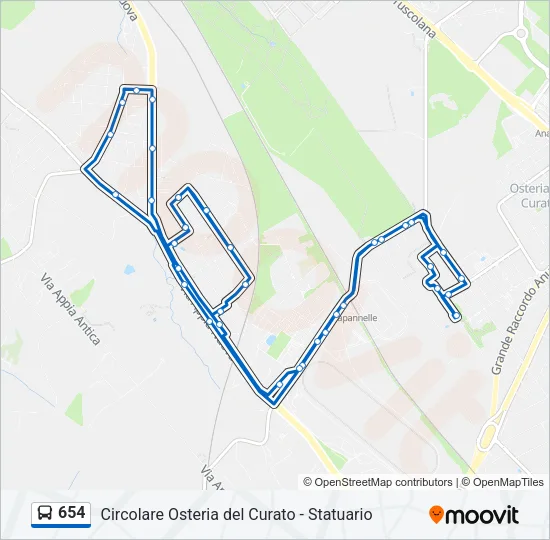 654 Bus Line Map