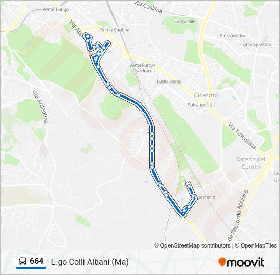664 Bus Line Map