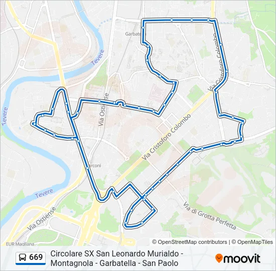669 Bus Line Map