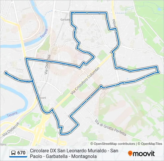 670 Bus Line Map