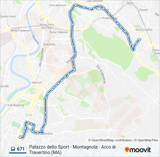 671 Bus Line Map