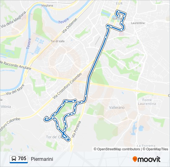 705 bus Line Map