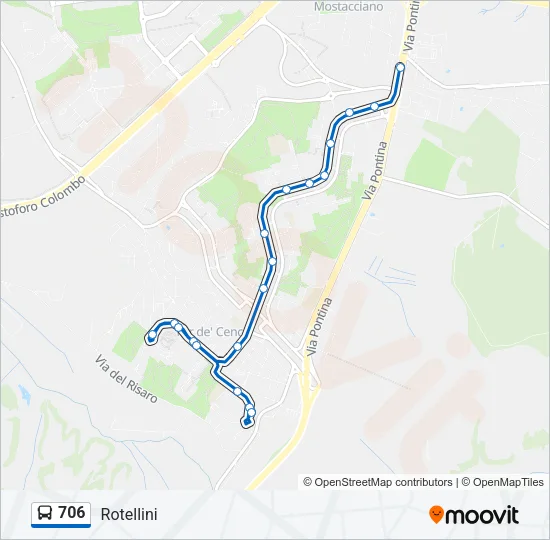 706 Bus Line Map