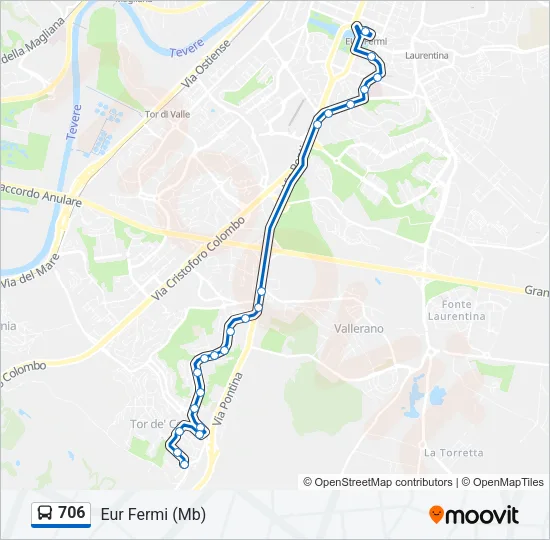706 Bus Line Map