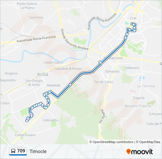 709 Bus Line Map