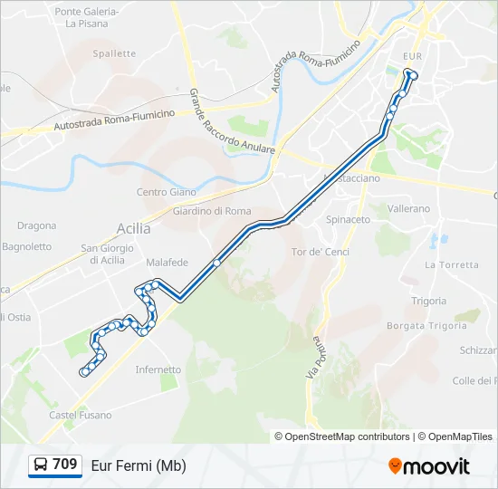 709 Bus Line Map