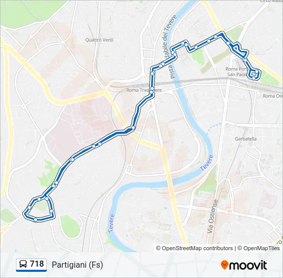 718 Bus Line Map