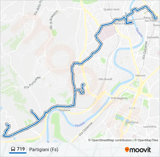 719 Bus Line Map