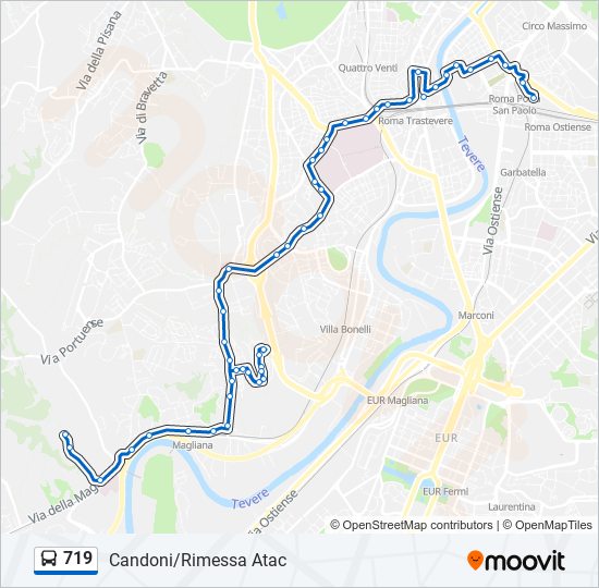 Percorso linea bus 719