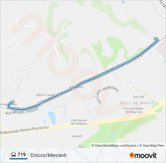 719 Bus Line Map