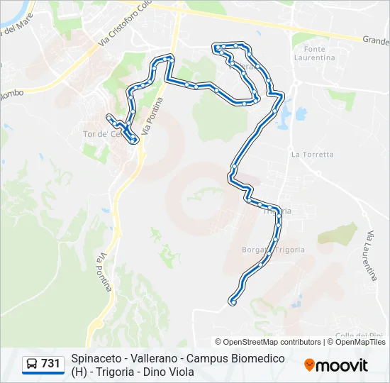 731 Bus Line Map