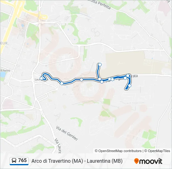 Percorso linea bus 765