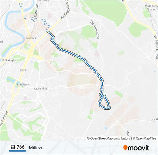 766 Bus Line Map