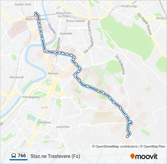 766 Bus Line Map