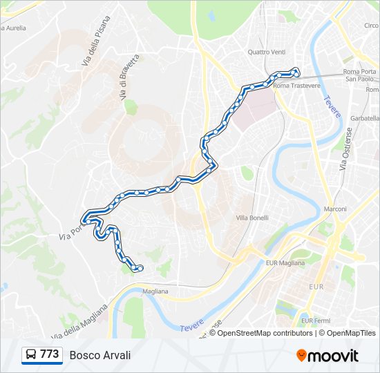 773 bus Line Map