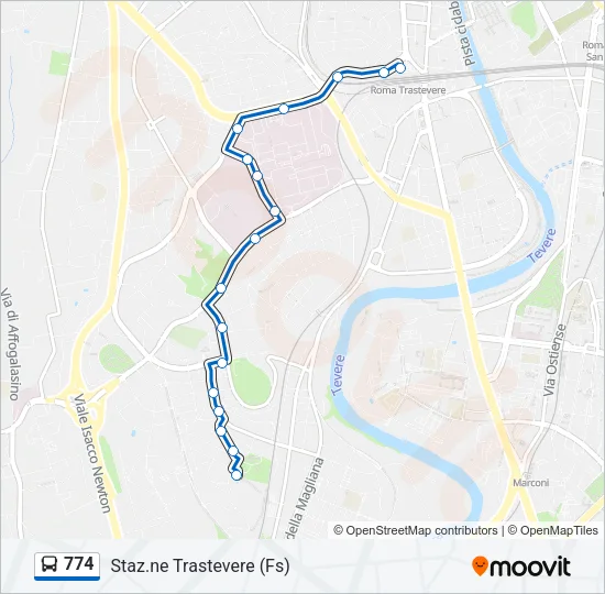 774 Bus Line Map