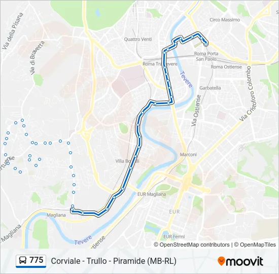 775 Bus Line Map