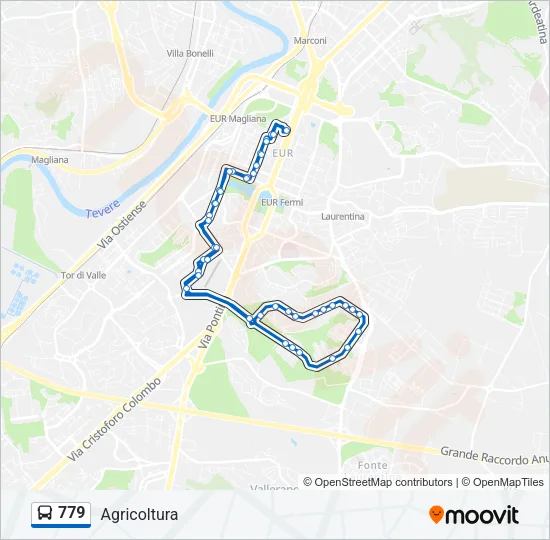 779 Bus Line Map