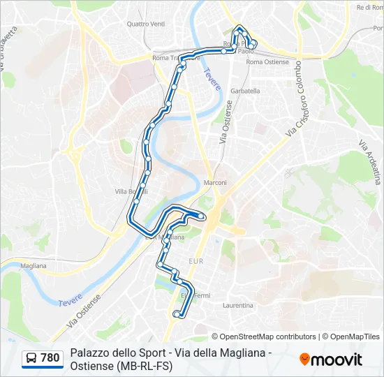 780 Bus Line Map
