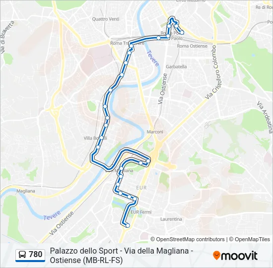 780 Bus Line Map