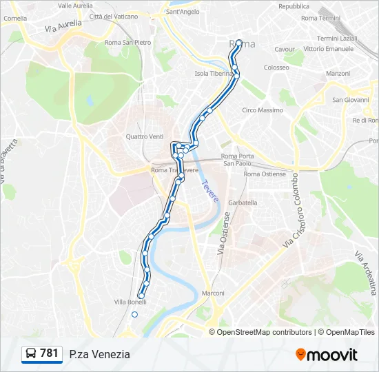 781 Bus Line Map