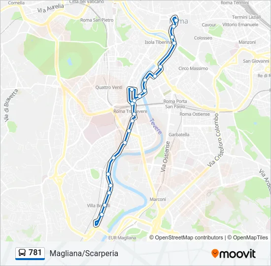 781 Bus Line Map