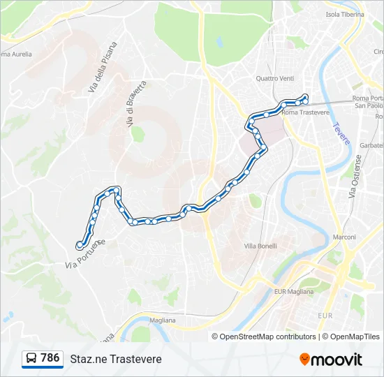786 Bus Line Map